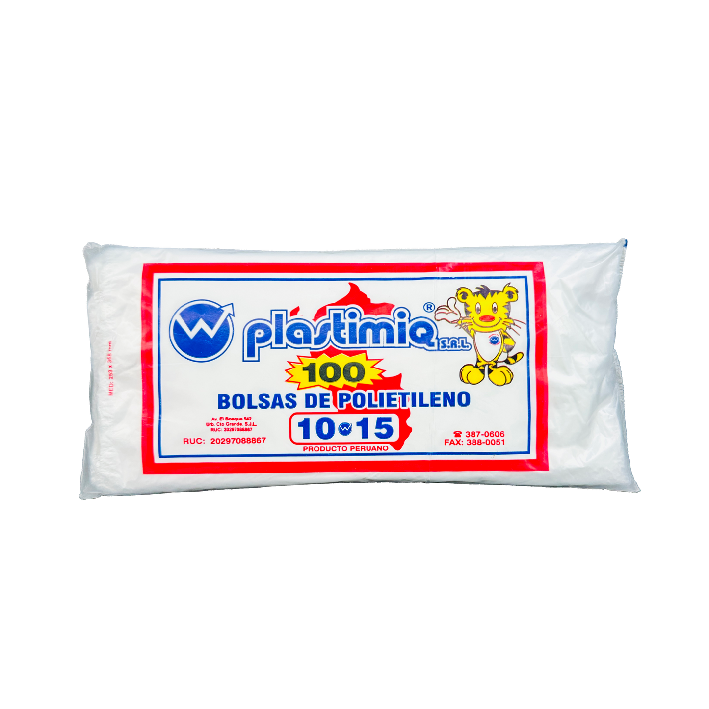 BOLSA 10x15 P/100 TRANSPARENTE SIN COLGAR DE PLASTIMIQ