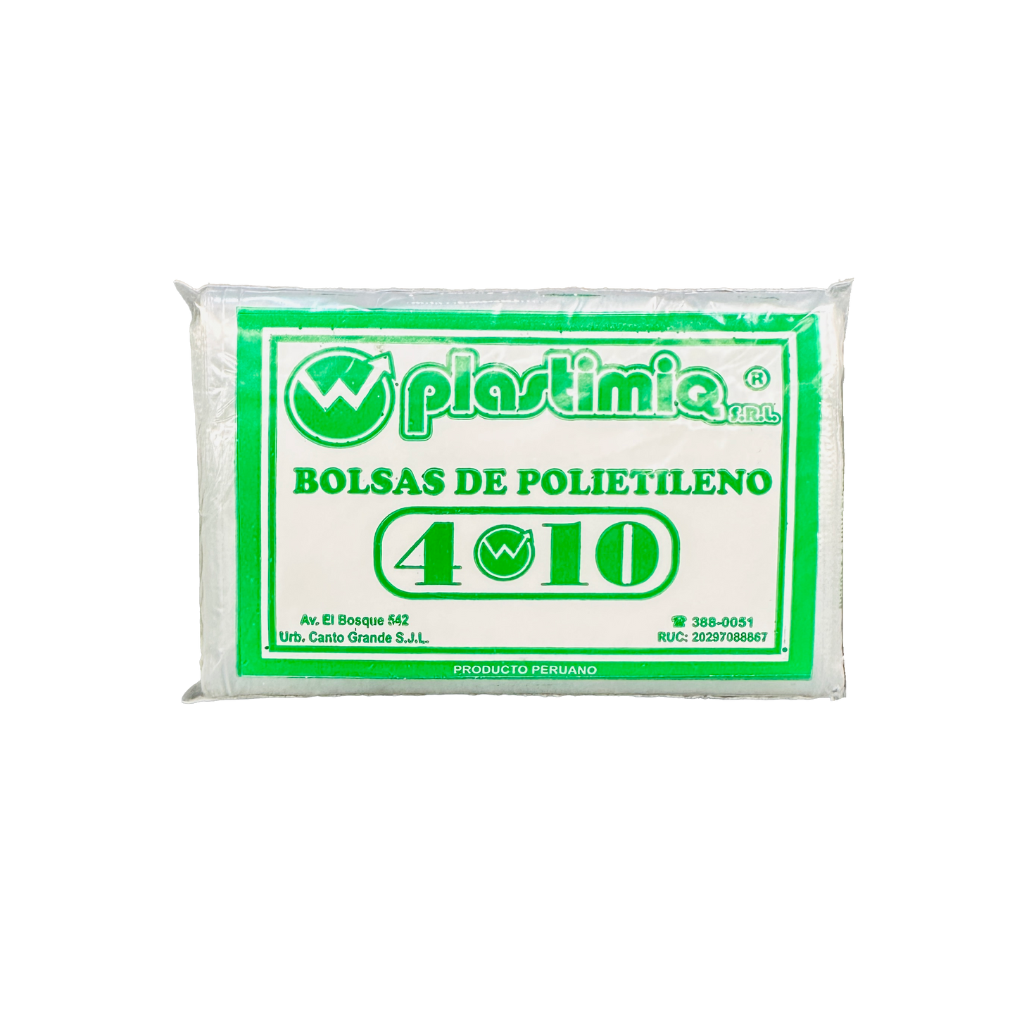 BOLSA CRISTAL 4X10 P/50 TRANSPARENTE PLASTIMIQ