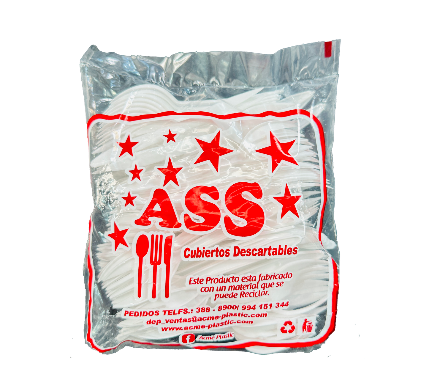 TENEDOR N°5 BLANCO P/100 ASS