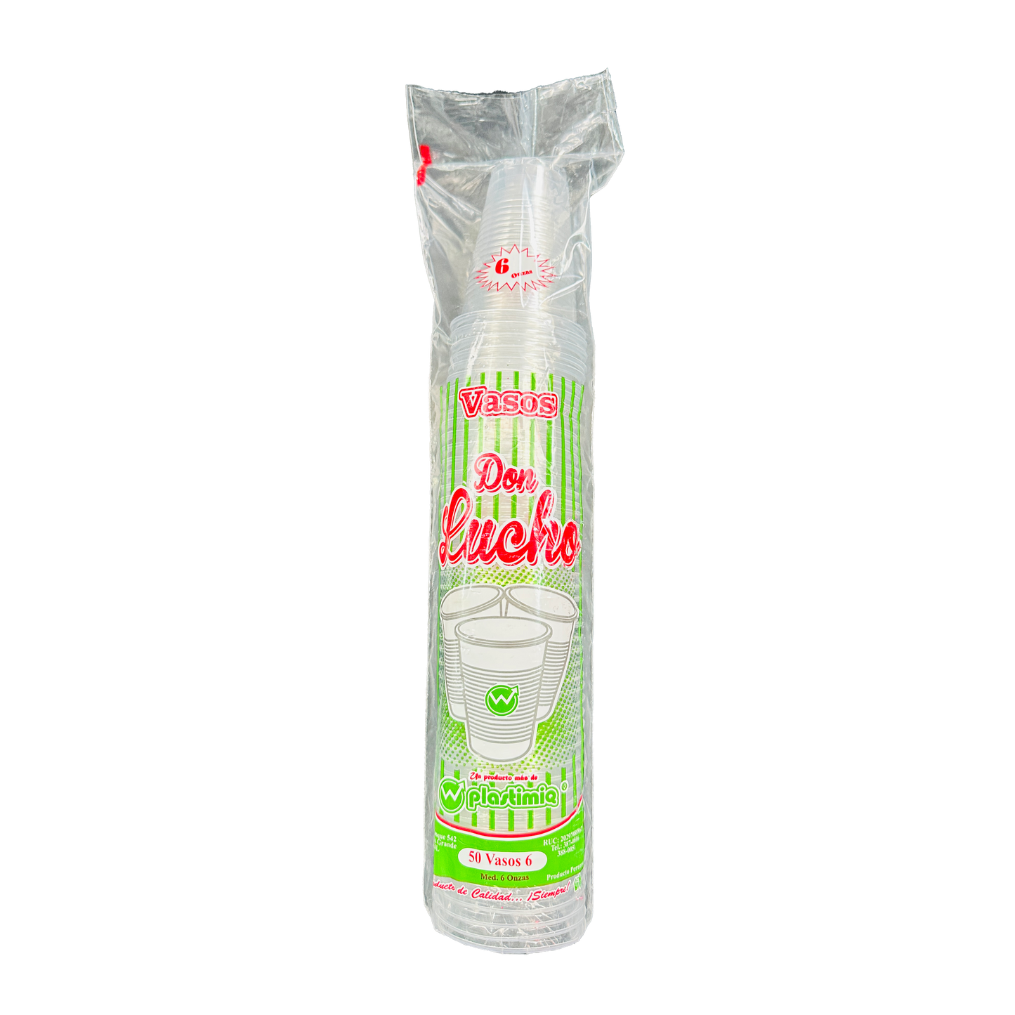 VASO 6 ONZAS TRANSPARENTE P/50 DON LUCHO