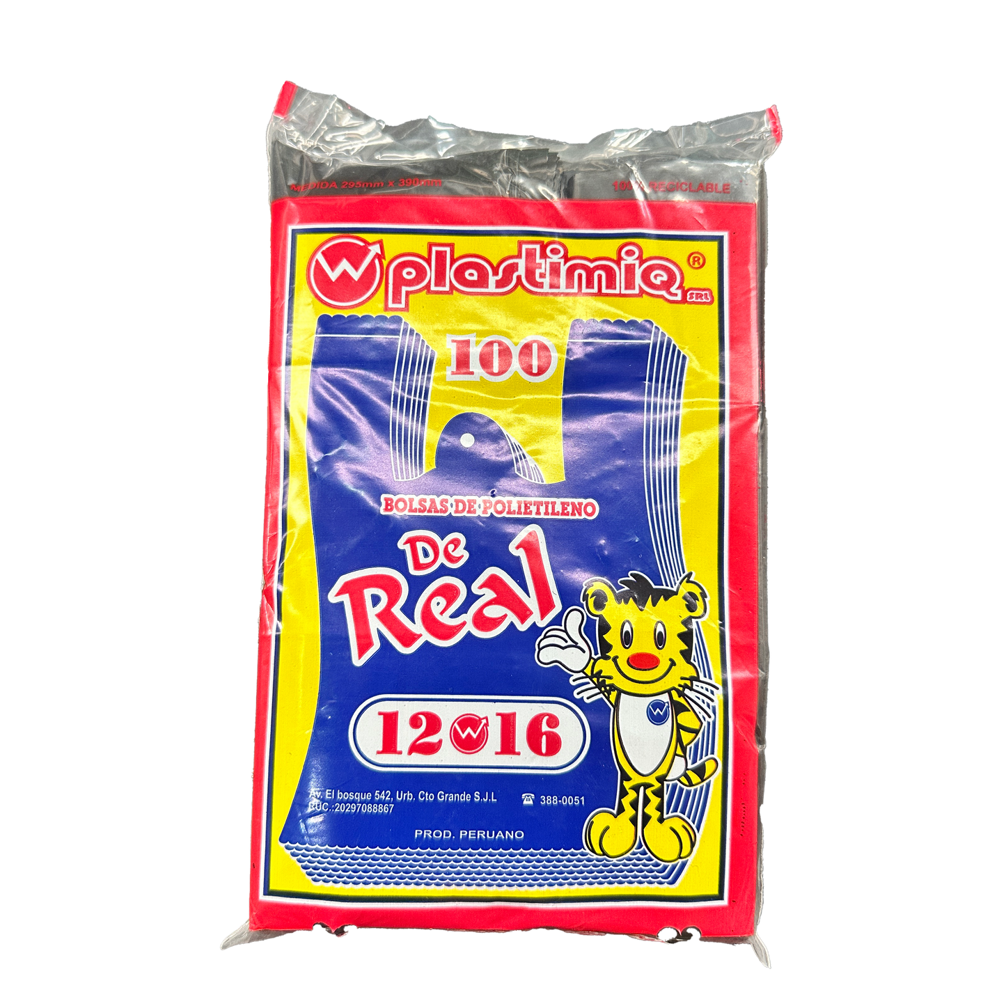 BOLSA 12x16 P/100 NEGRO REAL DE PLASTIMIQ