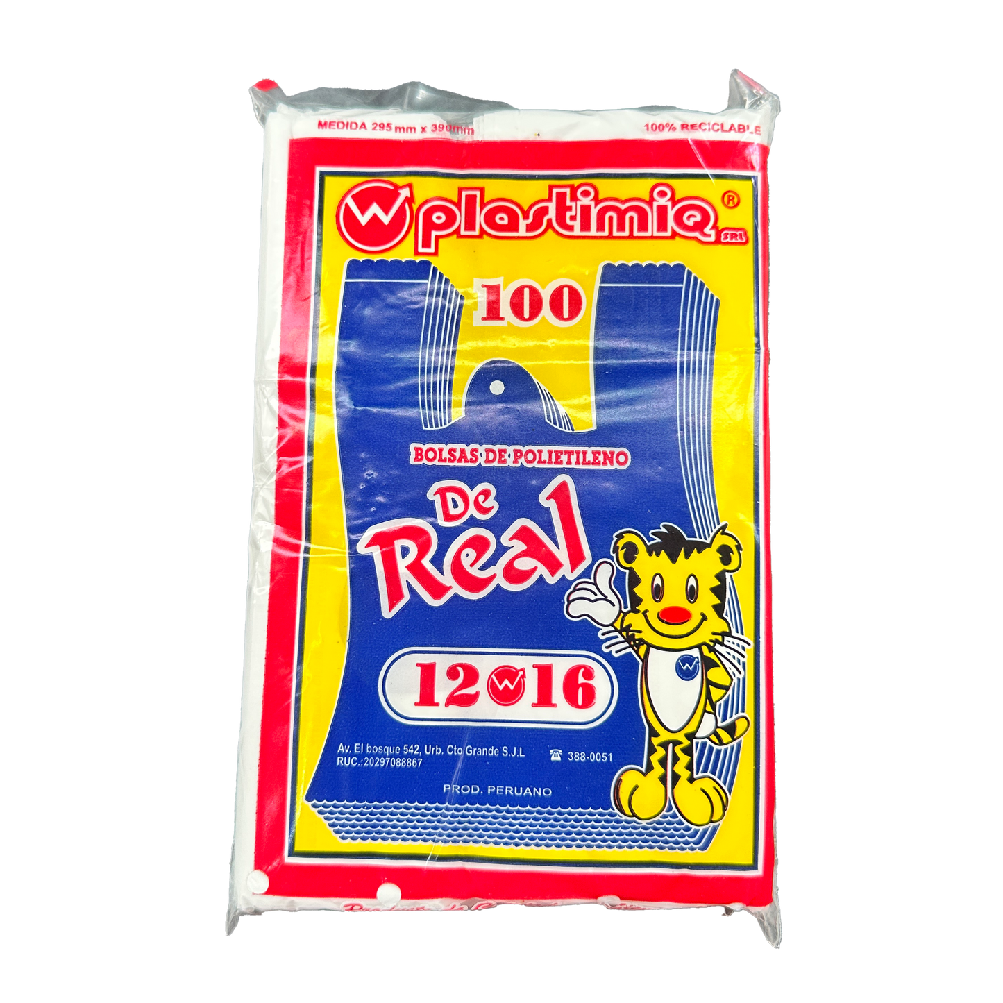 BOLSA 12x16 P/100 BLANCO REAL DE PLASTIMIQ