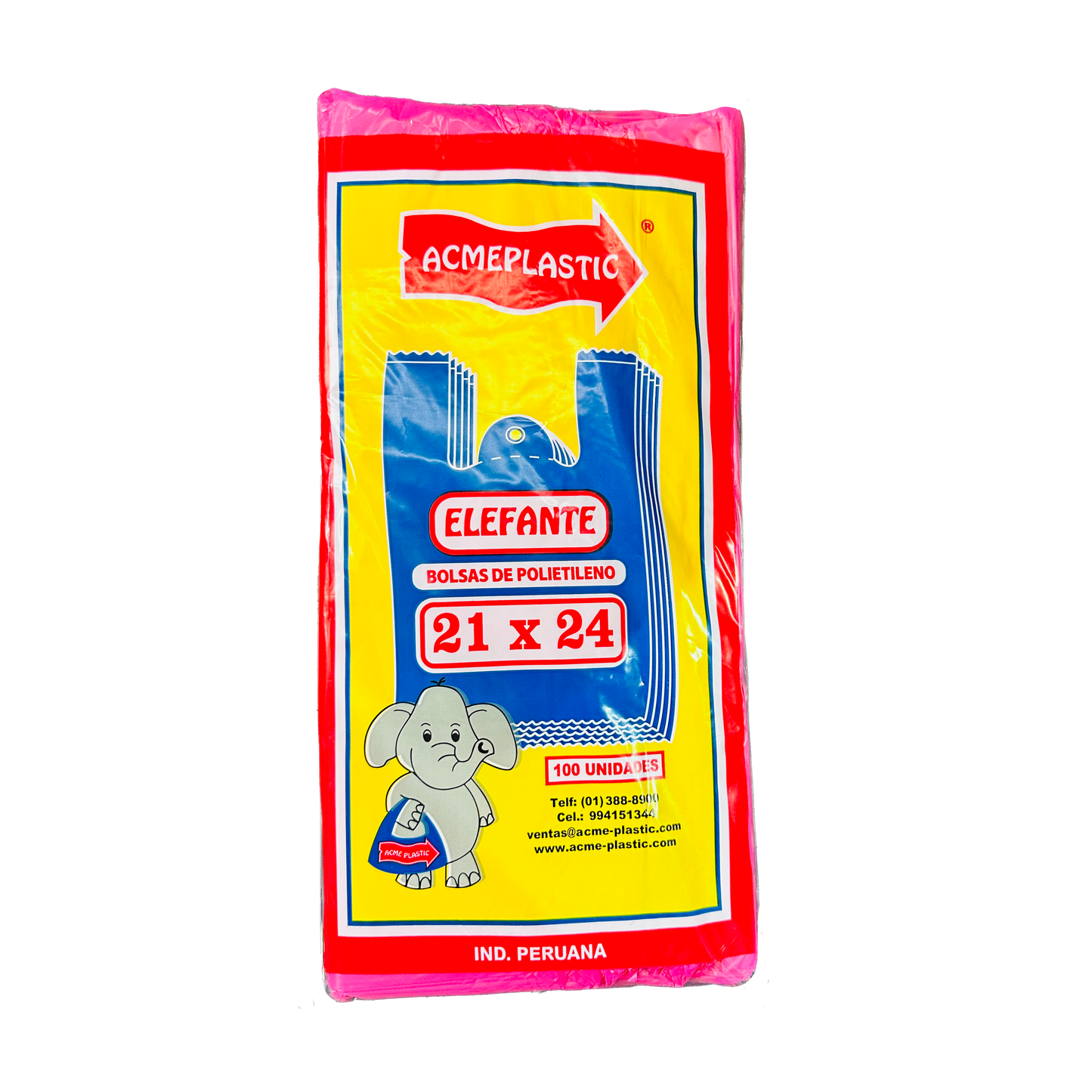 BOLSA 21x24 P/100 ROSADO ELEFANTE