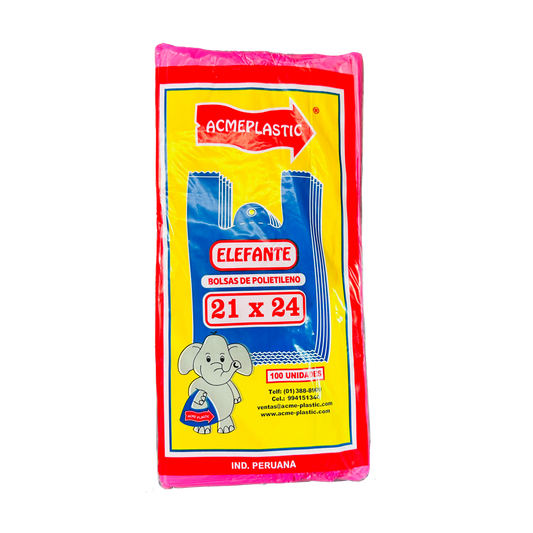 BOLSA 21x24 P/100 ROSADO ELEFANTE