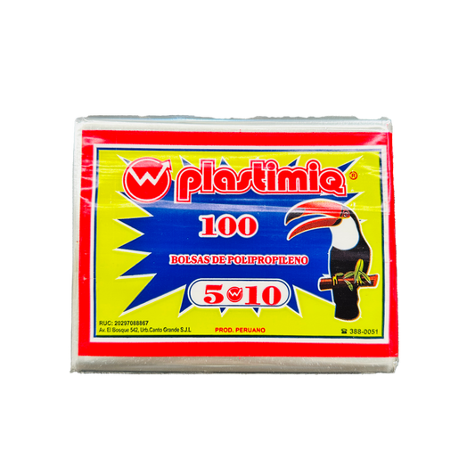 BOLSA CELOFAN 5X10 P/100 BRILLO PLASTIMIQ