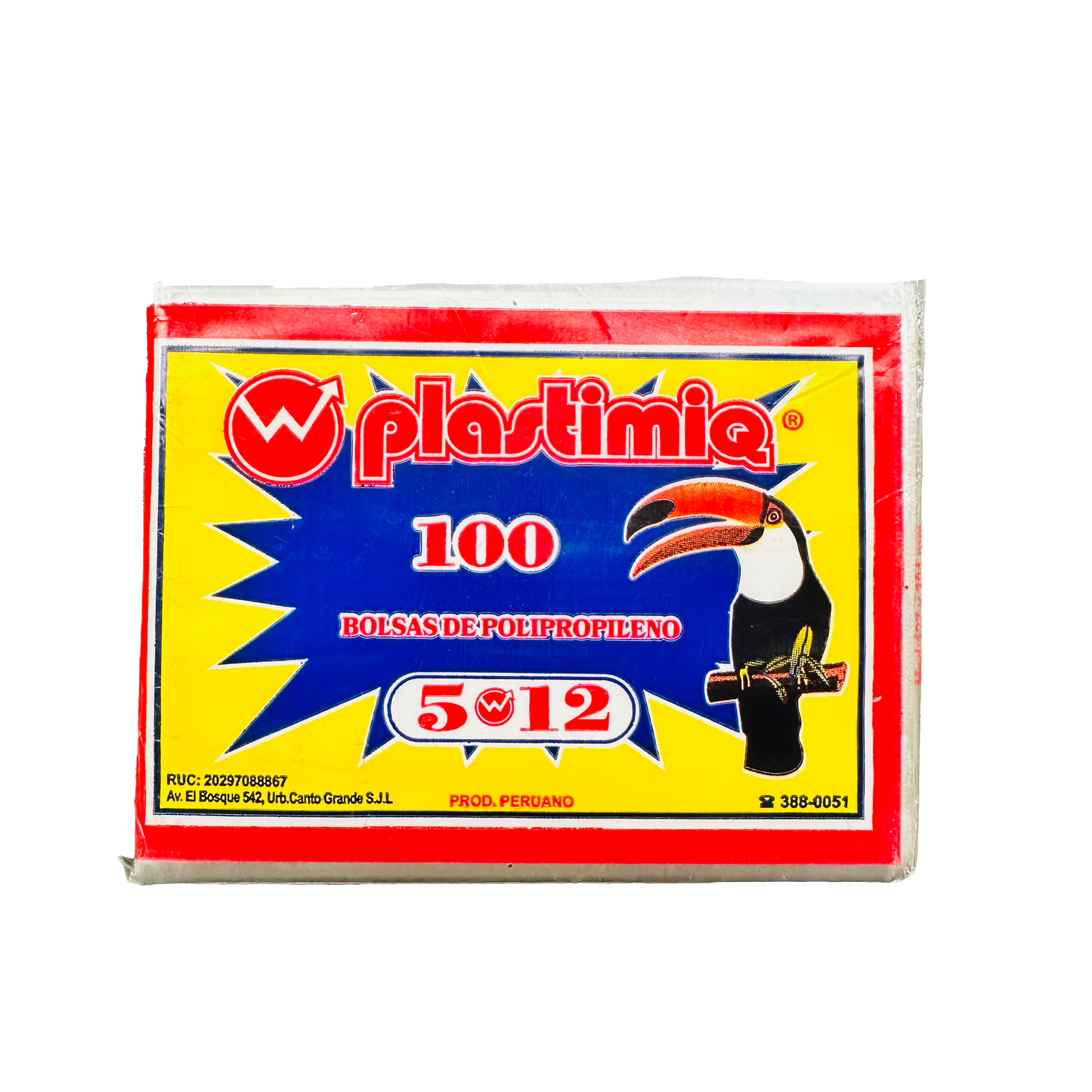 BOLSA CELOFAN 5X12 P/100 BRILLO PLASTIMIQ