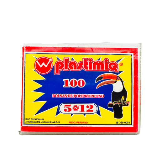 BOLSA CELOFAN 5X12 P/100 BRILLO PLASTIMIQ