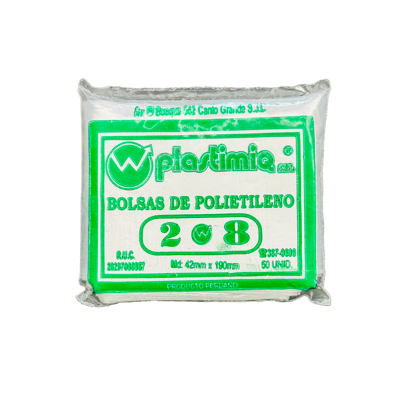 BOLSA CRISTAL 2X8 P/50 TRANSPARENTE PLASTIMIQ