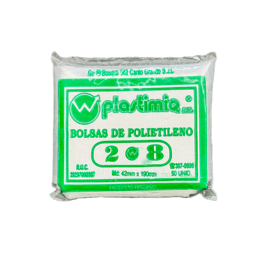 BOLSA CRISTAL 2X8 P/50 TRANSPARENTE PLASTIMIQ