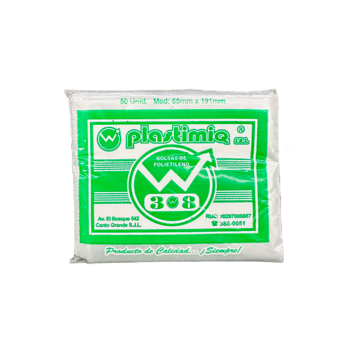 BOLSA CRISTAL 3X8 P/50 TRANSPARENTE PLASTIMIQ