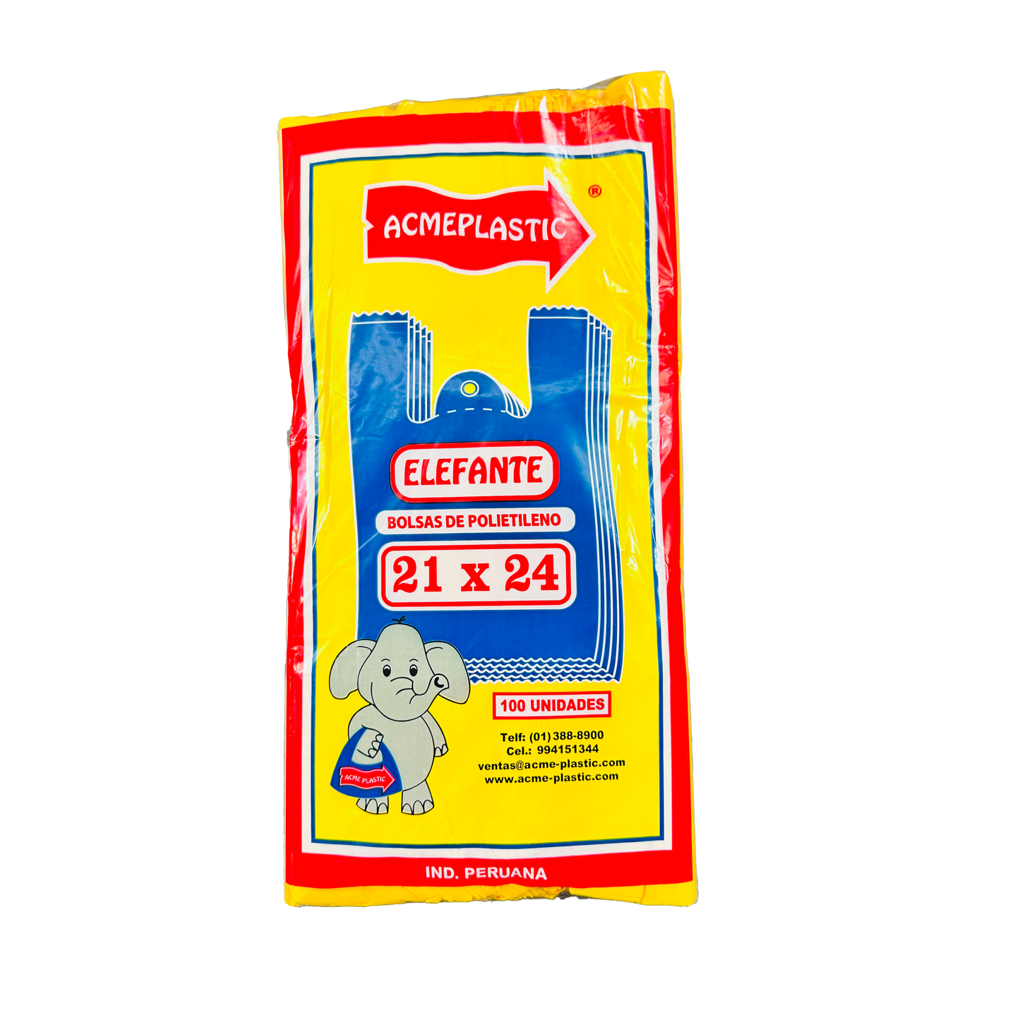 BOLSA 21x24 P/100 AMARILLO ELEFANTE