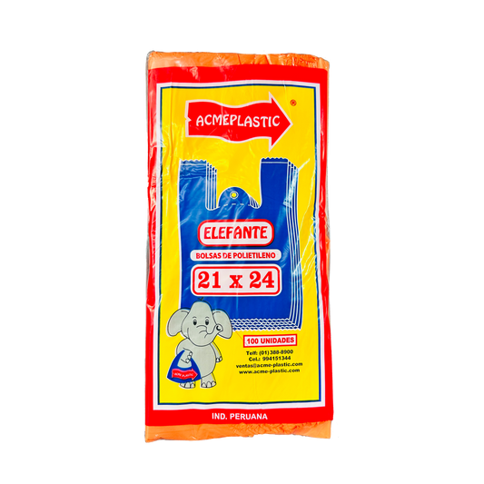 BOLSA 21x24 P/100 NARANJA ELEFANTE