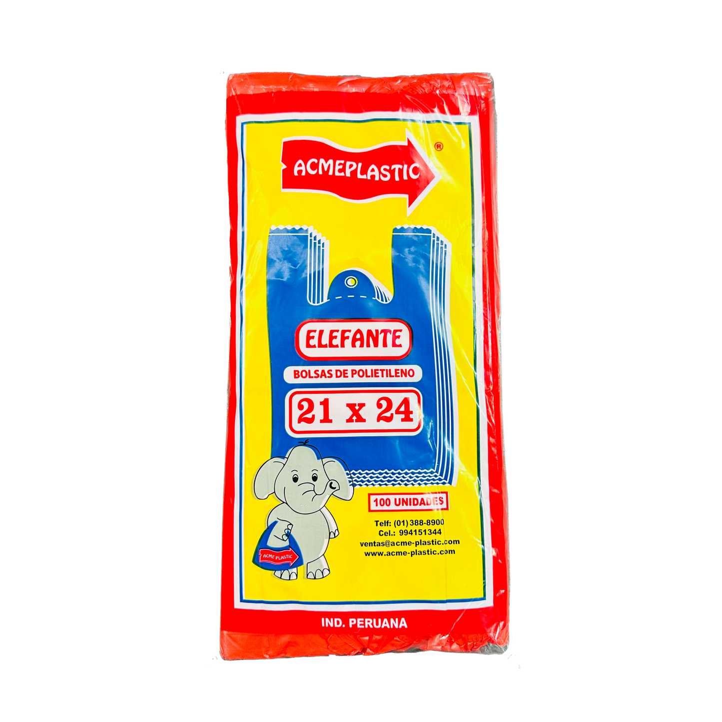 BOLSA 21x24 P/100 ROJO ELEFANTE