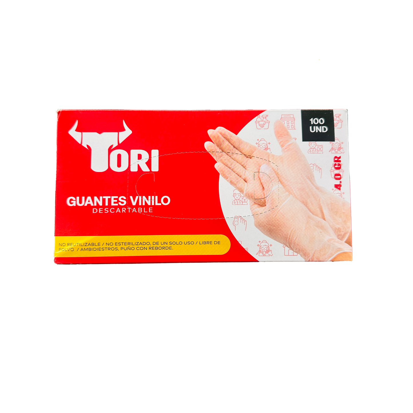 GUANTE VINILO TALLA M 3.0 - 4.0 GR C/100 VARIAS MARCAS