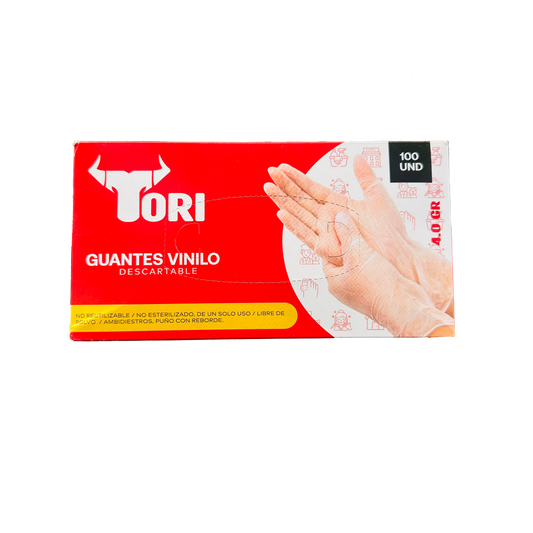 GUANTE VINILO TALLA L 3.0 - 4.0 GR C/100 VARIAS MARCAS