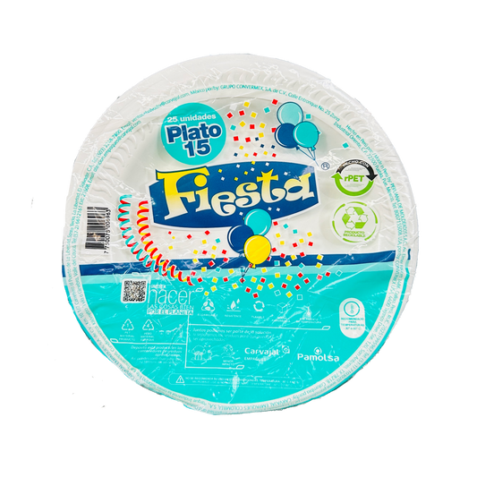 PLATO N°15 BLANCO P/25 FIESTA