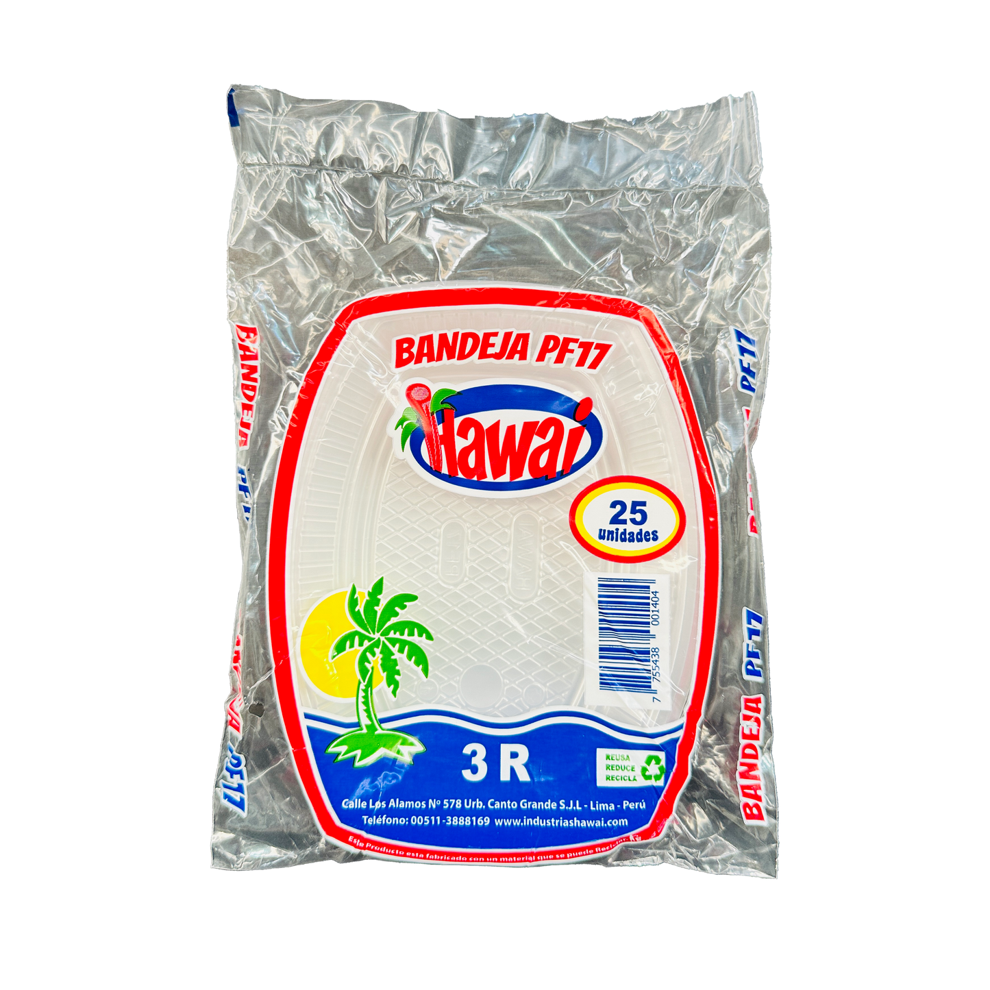 BANDEJA 17 TRANSPARENTE P/25 HAWAI