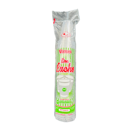 VASO 6 ONZAS TRANSPARENTE P/50 DON LUCHO