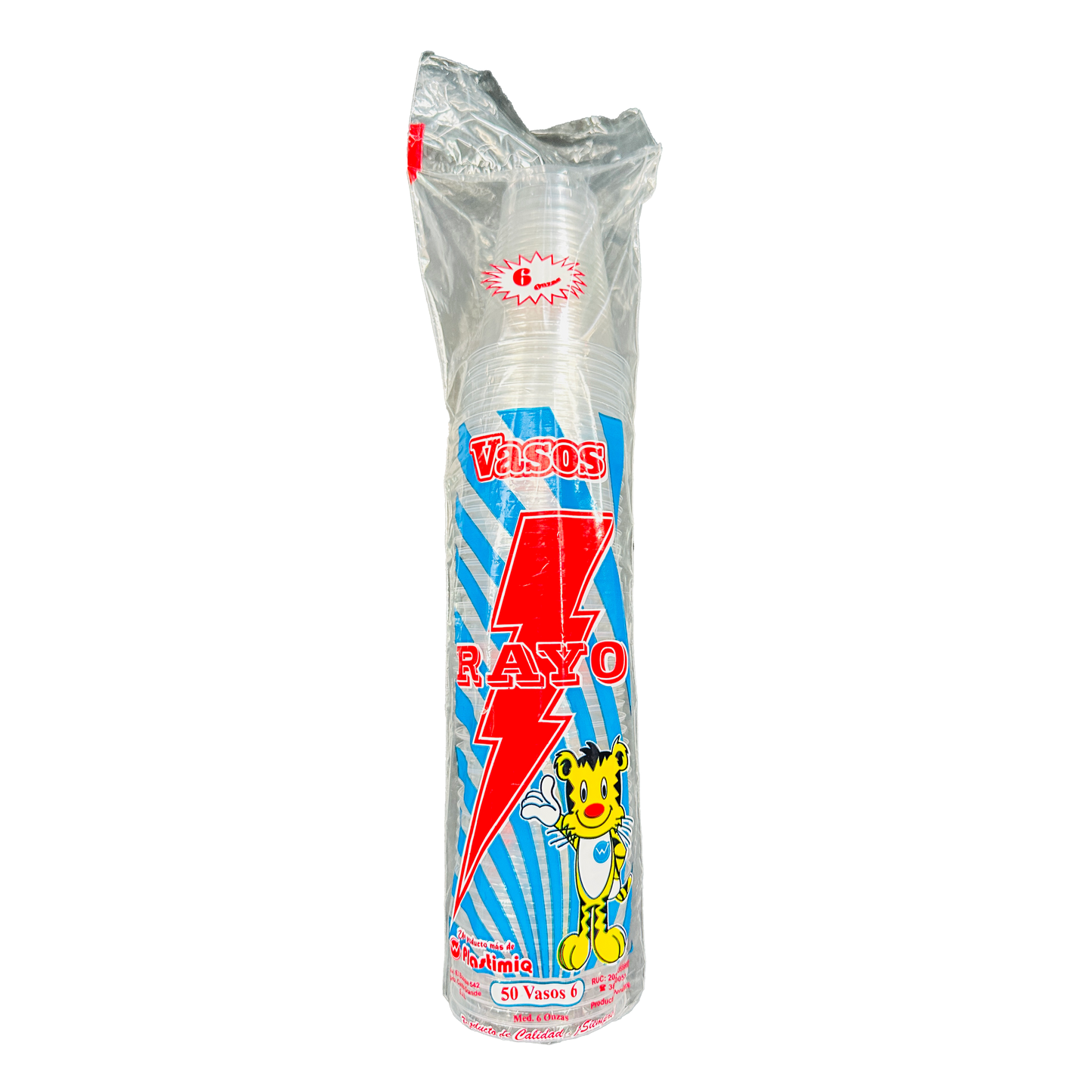 VASO 6 ONZAS TRANSPARENTE P/50 RAYO