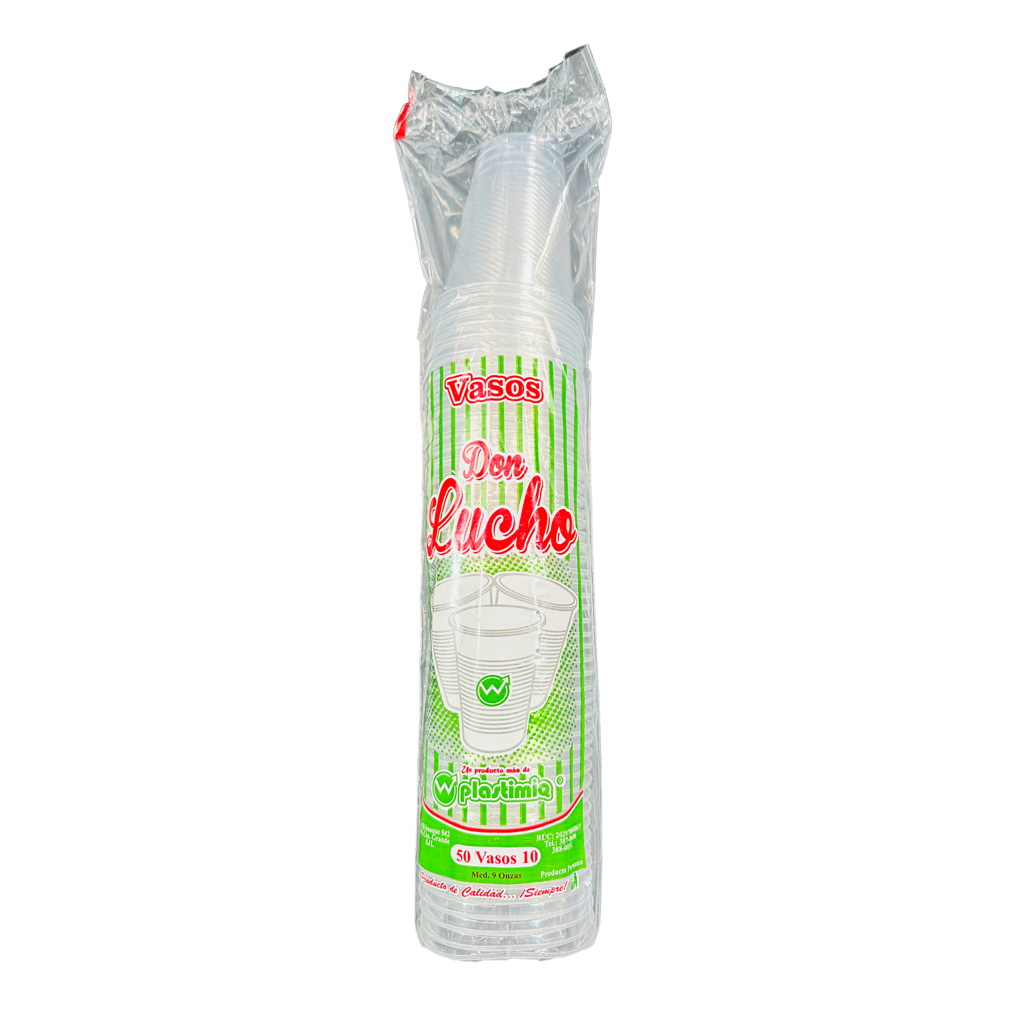 VASO COD 10 TRANSPARENTE P/50 DON LUCHO